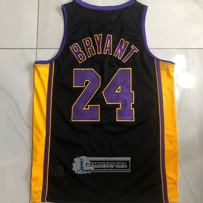 Camiseta Los Angeles Lakers Kobe Bryant NO 24 Mitchell & Ness 2009-10 Negro